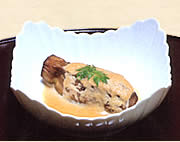 揚げ出し茄子の胡桃ソースかけ